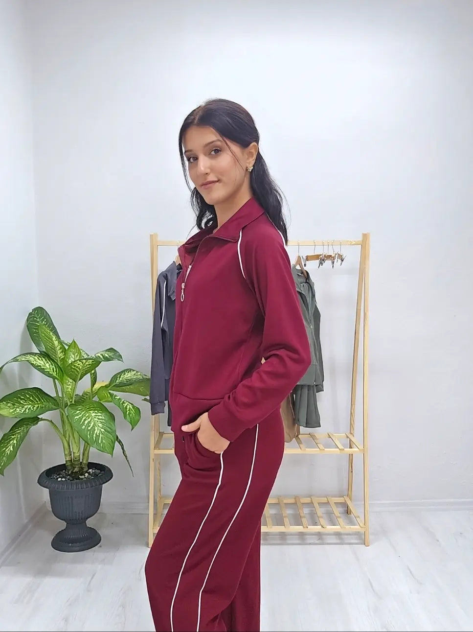Modal Kumaş Biyeli Eşofman Takımı